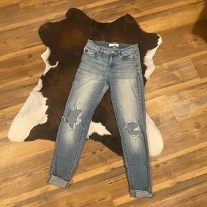 Stylish Blue Distressed Women Jeans